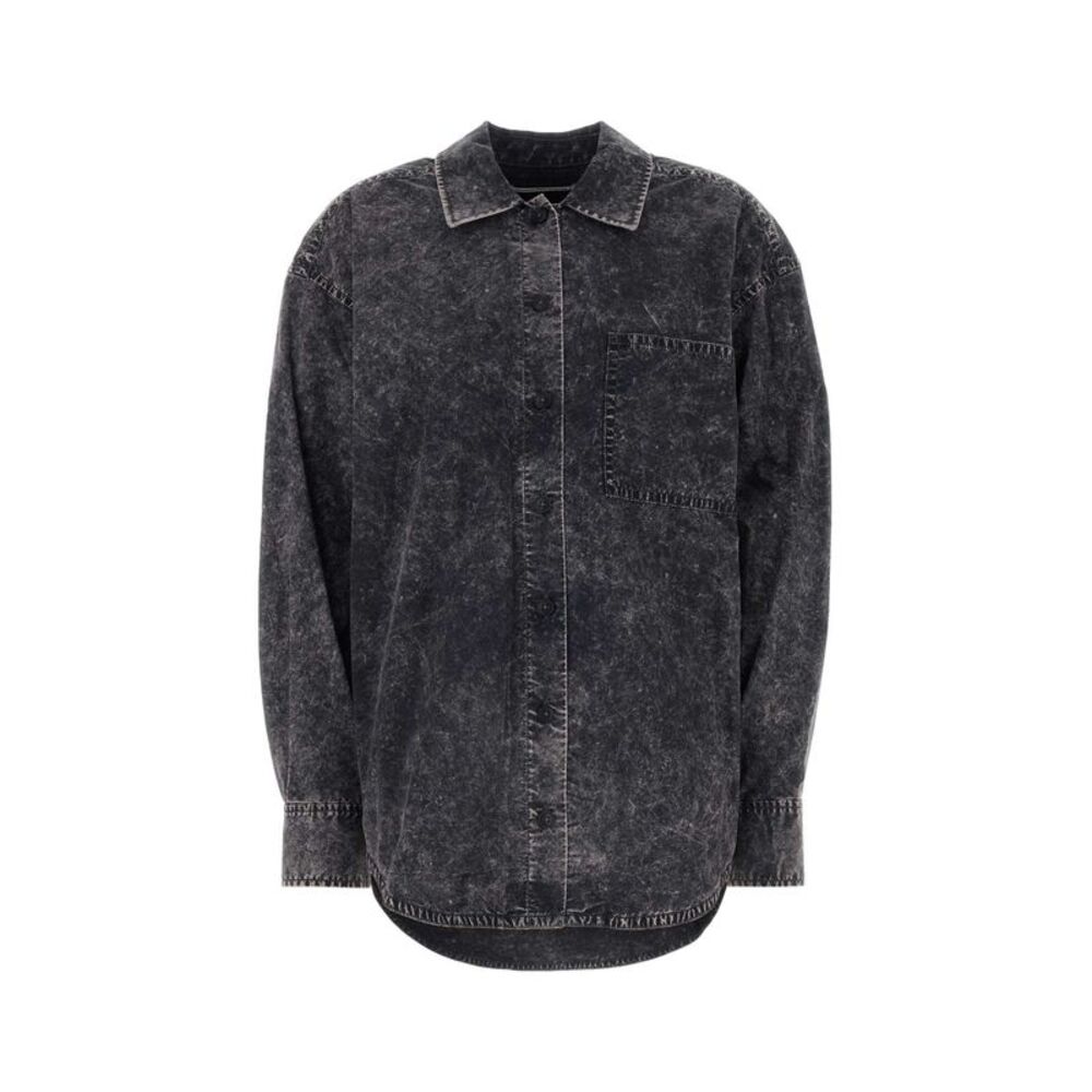 T By Alexander Wang Women Black Cotton Oversize Shirt - Picture 1 of 2